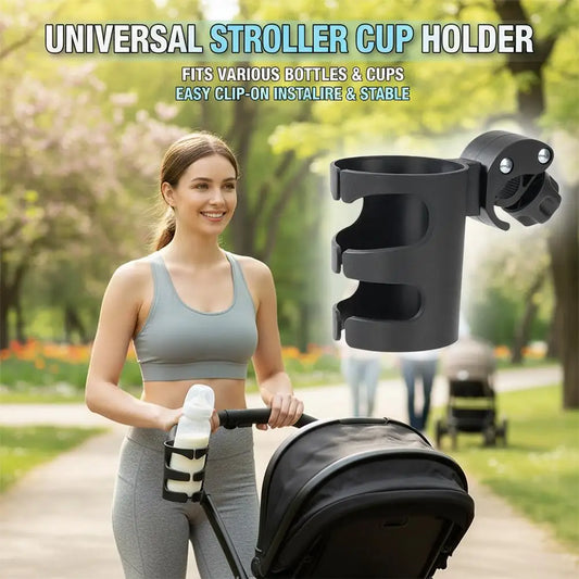 Adjustable Clamp‑on Cup Holder Universal Bike Stroller Water Bottle Holder Durable Plastic Drink Holder for Baby Stroller Bicycl Peaceful Pleasures Health and Wellness