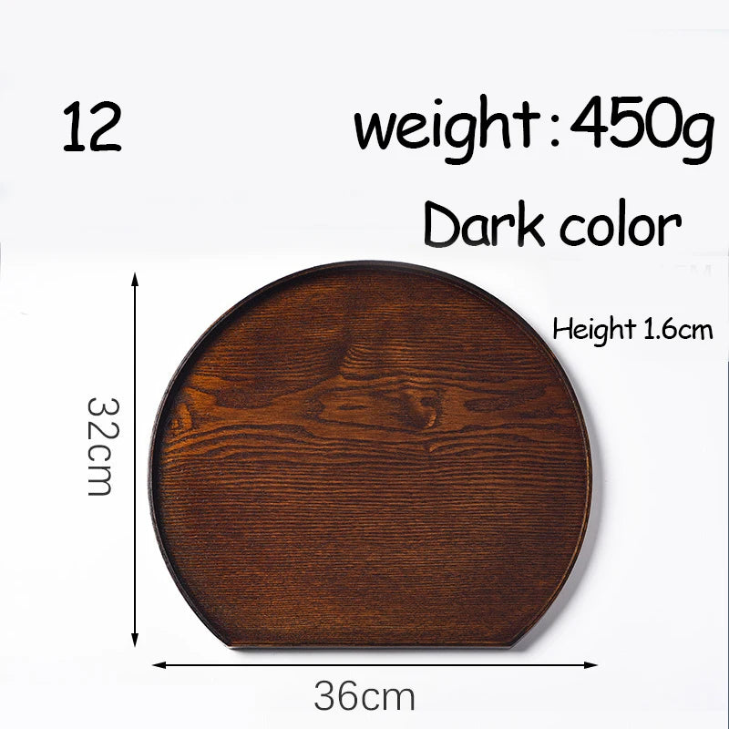 Oval Serving Trays Tableware Dessert Tea Saucer Coasters Coffee Coasters Wooden Plate Storage Food Display Home Hotel Decor Peaceful Pleasures Health and Wellness 12