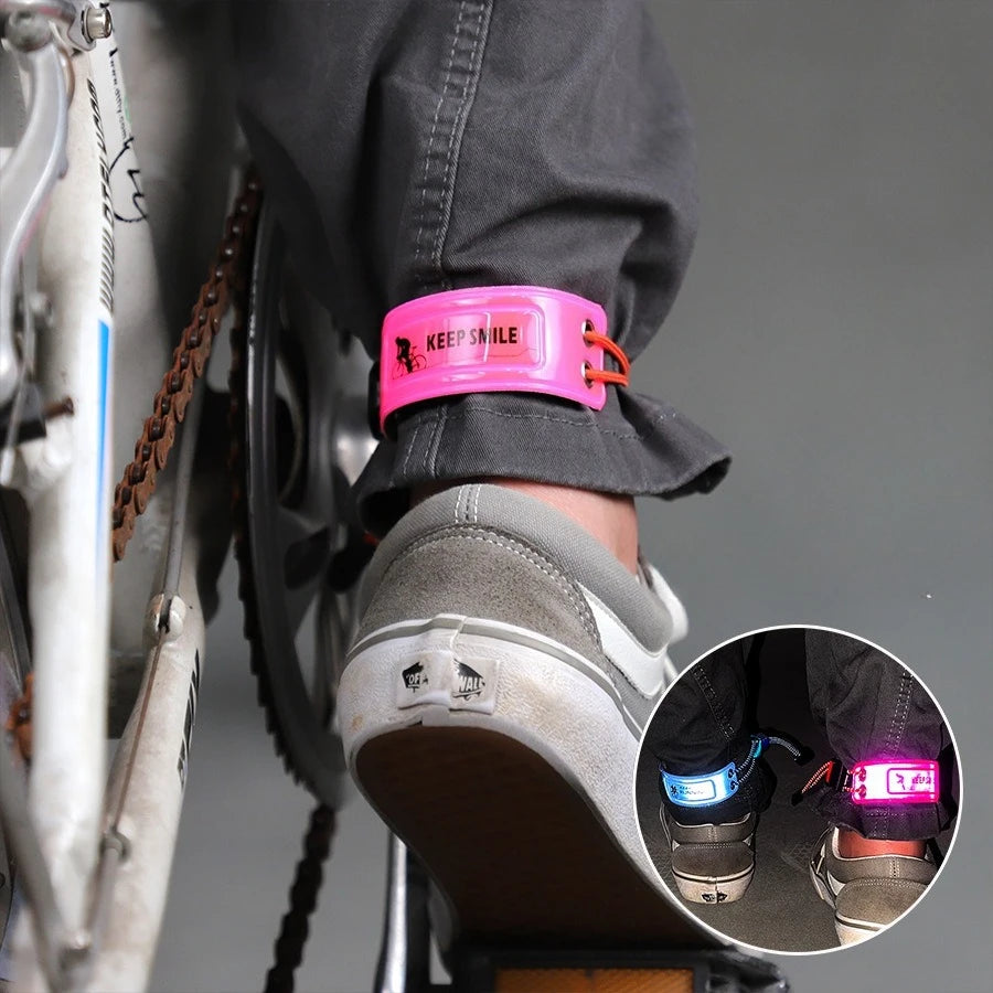 Reflective Armband Safety Strap | Elastic Cycling Leg Band