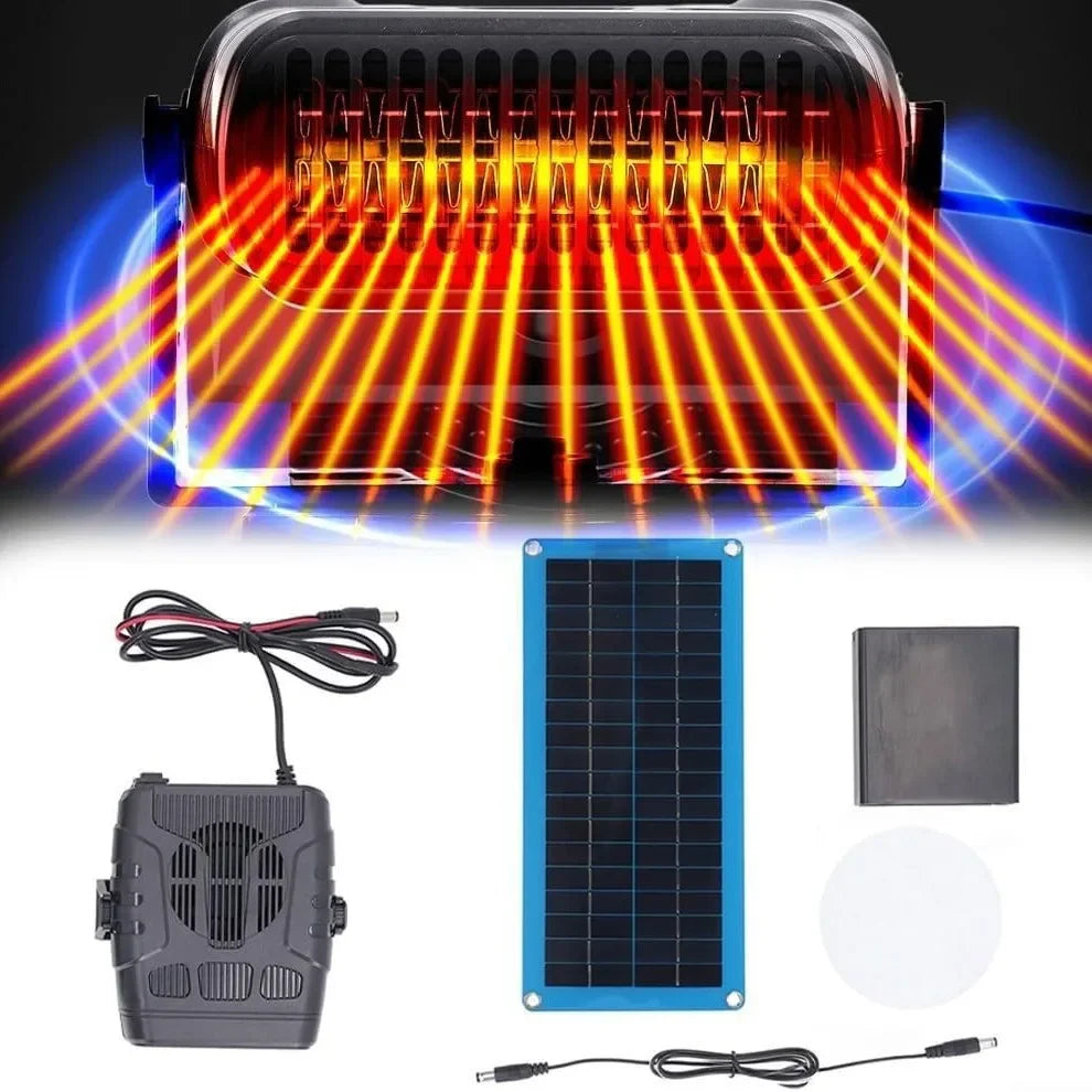 Electric Heater Powered Solar Panel Sunlight 30W Winter Protable Outdoor Camping Car Pets Warmer Drying and Heating Peaceful Pleasures Health and Wellness