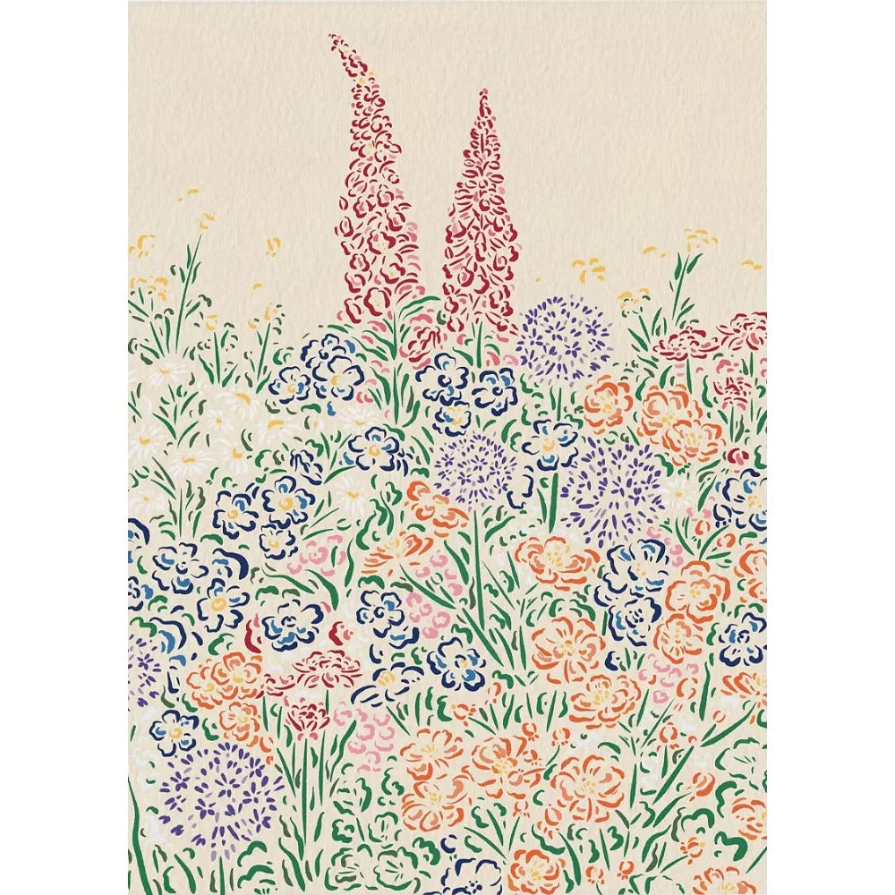 Garden Flower Vase Canvas Wall Art Print – Modern Floral Poster