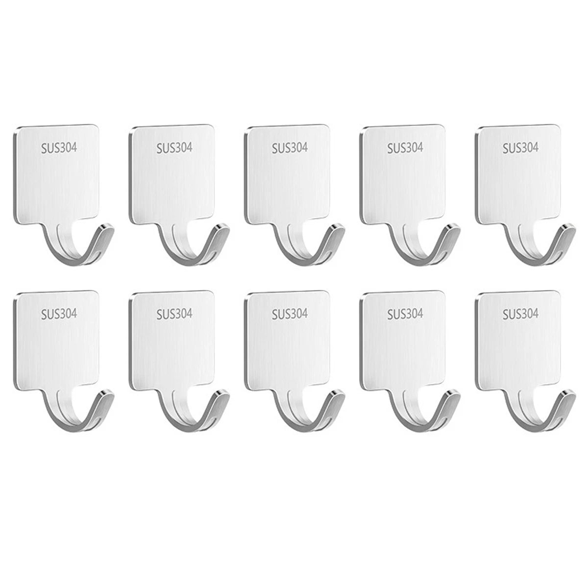No Drill Towel Hooks Stainless Steel Wall Coat Hangers Keys Clothes