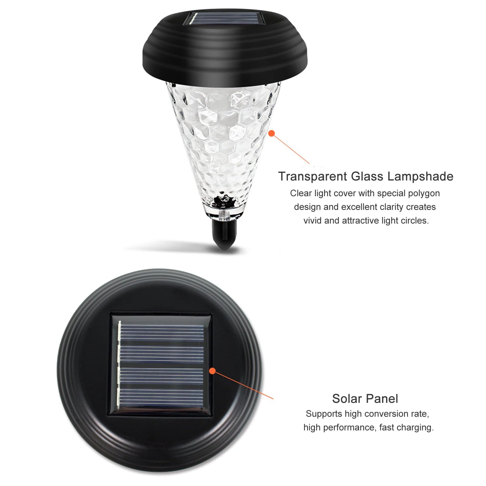 4 Packs Outdoor Lawn Lamp Solar Powered Pathway Light Landscape Decorative Garden Lights Waterproof Glass Lampshade Peaceful Pleasures Health and Wellness