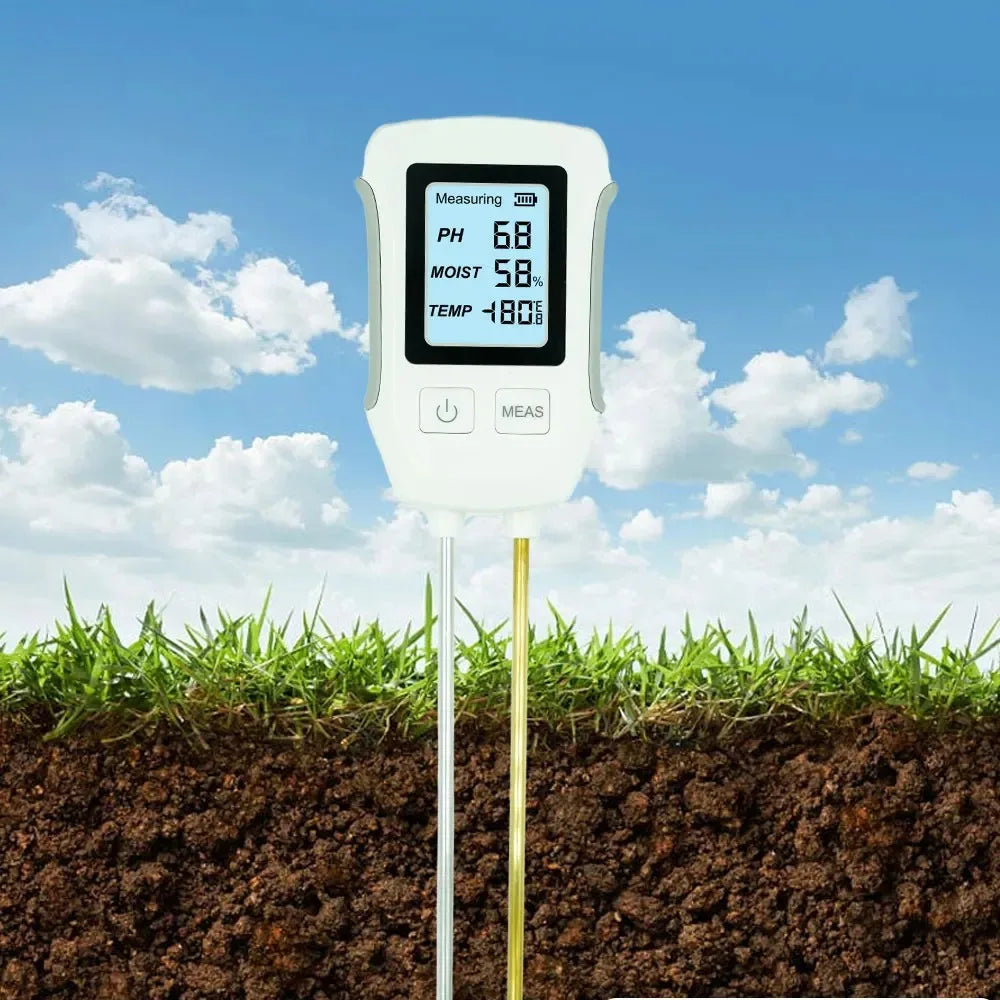 3-In-1 LCD Digital Soil PH Tester Temperature Humidity Meter Soil Test Kit for Potted Flower Plant Home Garden Planting Peaceful Pleasures Health and Wellness