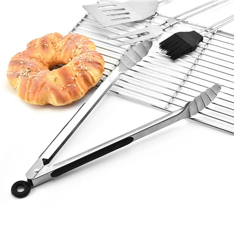 4-Piece Stainless Steel BBQ Tool Set with Oxford Carry Bag | Outdoor Grilling & Camping Accessories Kit