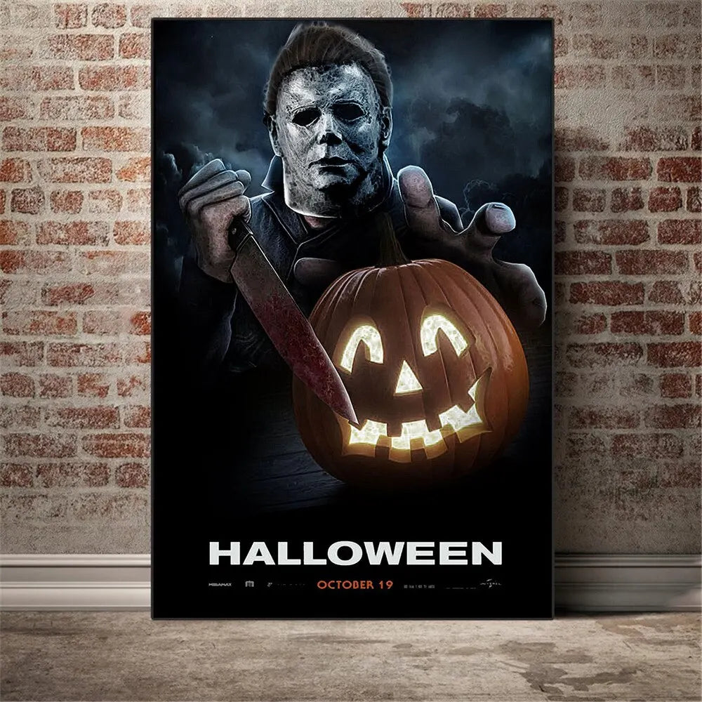 Michael Myers Canvas Wall Art | Halloween Horror Poster Print Canvas Wall Art Peaceful Pleasures Health and Wellness 15 30x40cm Unframed
