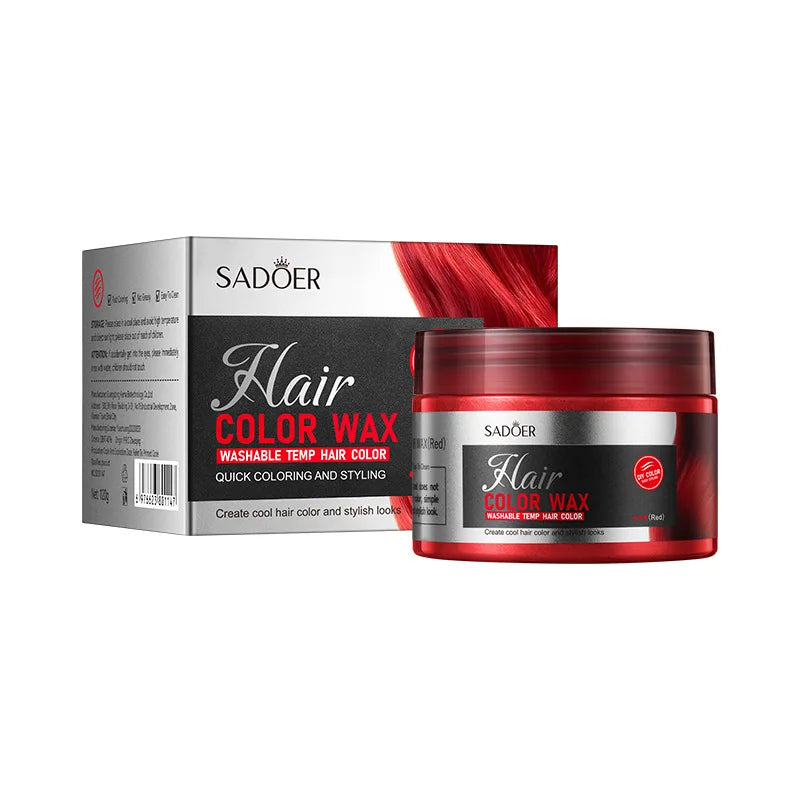 SADOER Hair Colour Wax Easy To Wash DIY Hairs Dyed Mud Long Lasting Dye for Eyebrow Beards Coloring Temporary Hair Cream Peaceful Pleasures Health and Wellness Red