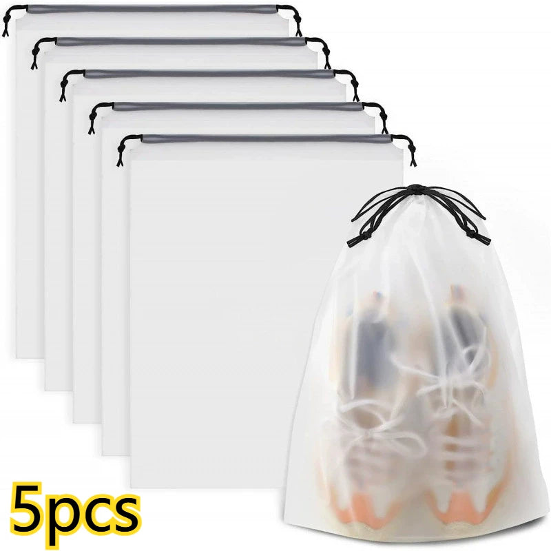 5~12PCS Shoe Storage Drawstring Bags Waterproof Travel Cosmetic Bag Sundries Towel Storage Bags Portable Transparent Plastic Bag Peaceful Pleasures Health and Wellness 5pcs 30x40cm
