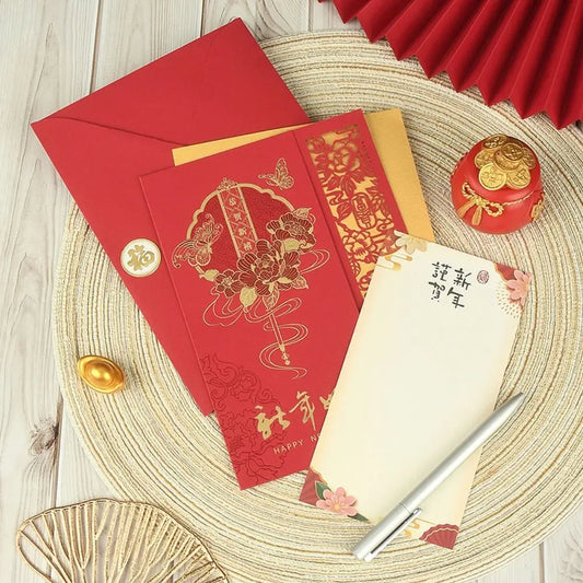 Dragon Chinese New Year Greeting Card | Laser Cut Spring Festival Greeting Card Oasis Select