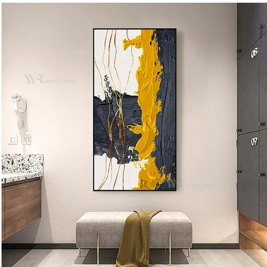 Nordic Wall Art Decorative Painting, Large Canvas, Orange Art Texture, Abstract Handmade Oil Painting, Living Room,Custom Poster Peaceful Pleasures Health and Wellness