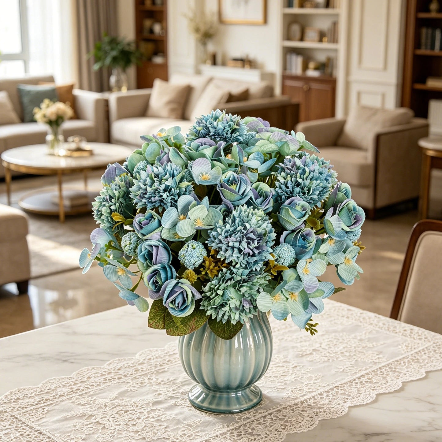 Artificial Silk Rose & Chrysanthemum Bouquet – Wedding Home Décor