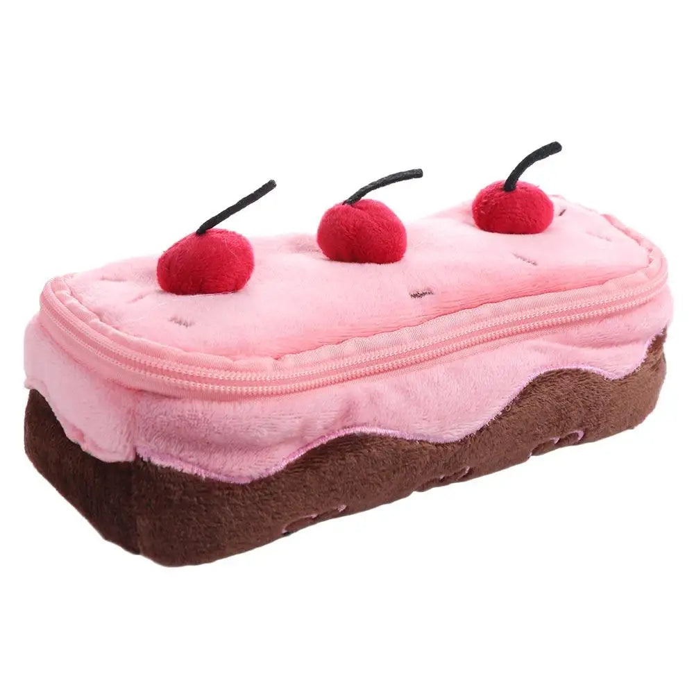 Creative Cherry Cake Pen Bag Cosmetic Bags Large Capacity Stationery Bag Kawaii Exquisite Pencil Pouch School Supplies Peaceful Pleasures Health and Wellness as picture