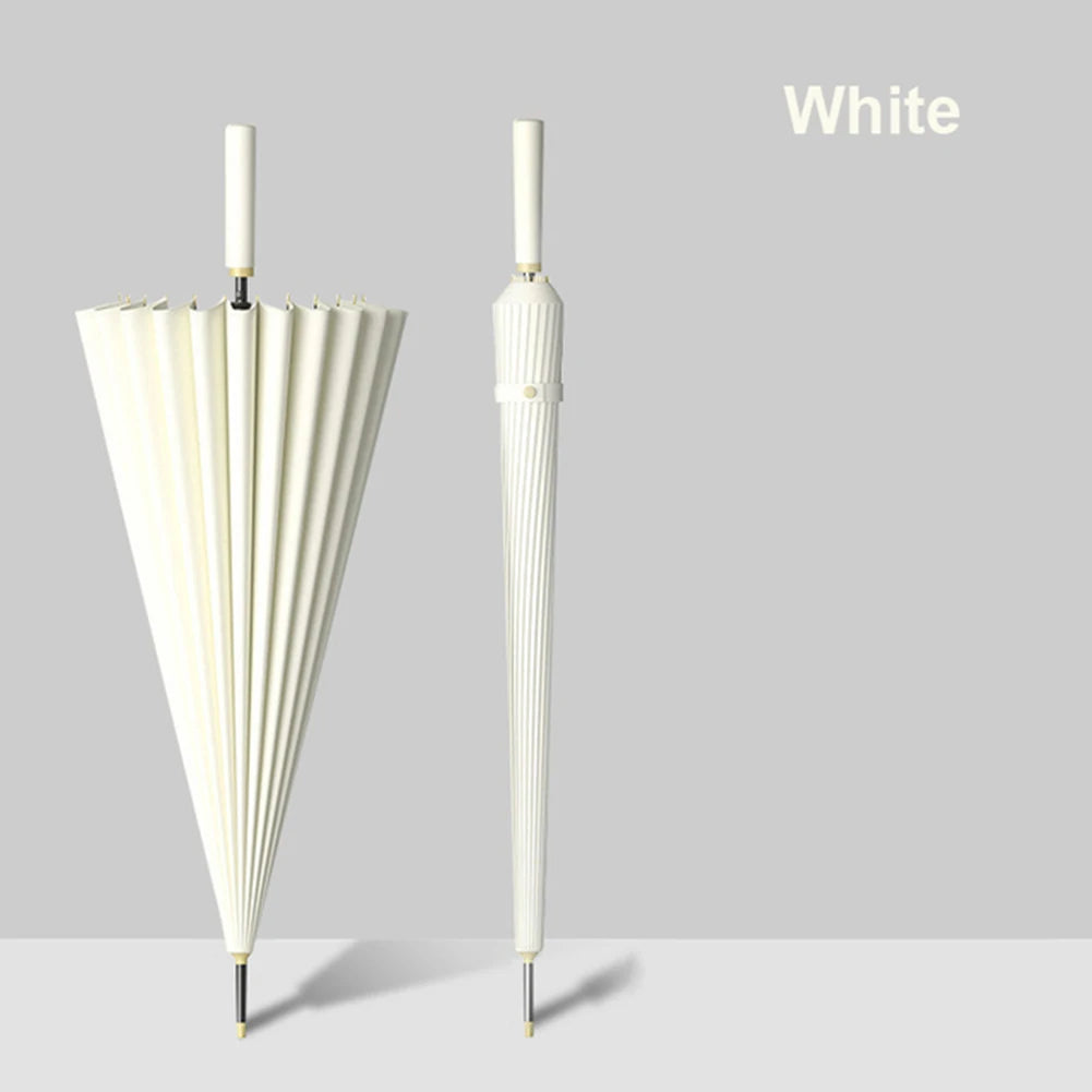 Automatic 24 Bone Umbrellas Fashion Solid-Color Reinforcement Windproof Parasols All-Weather Umbrellas For Rainy Day Peaceful Pleasures Health and Wellness