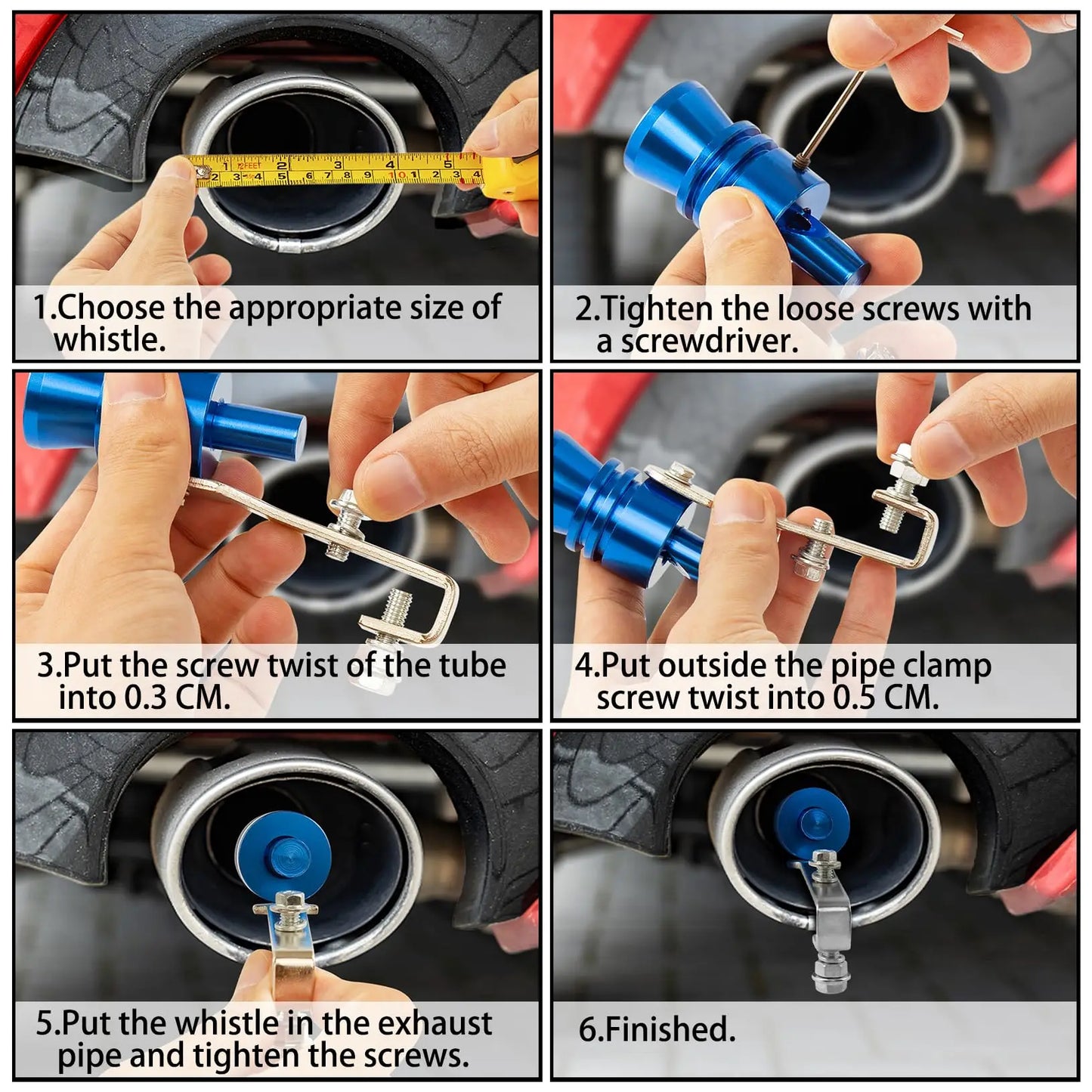 Motorcycle,Truck,Car Turbo Sound Universal Aluminum Car Turbo Whistle Muffler Pipe Whistle Car Roar Maker 4 Sizes Peaceful Pleasures Health and Wellness