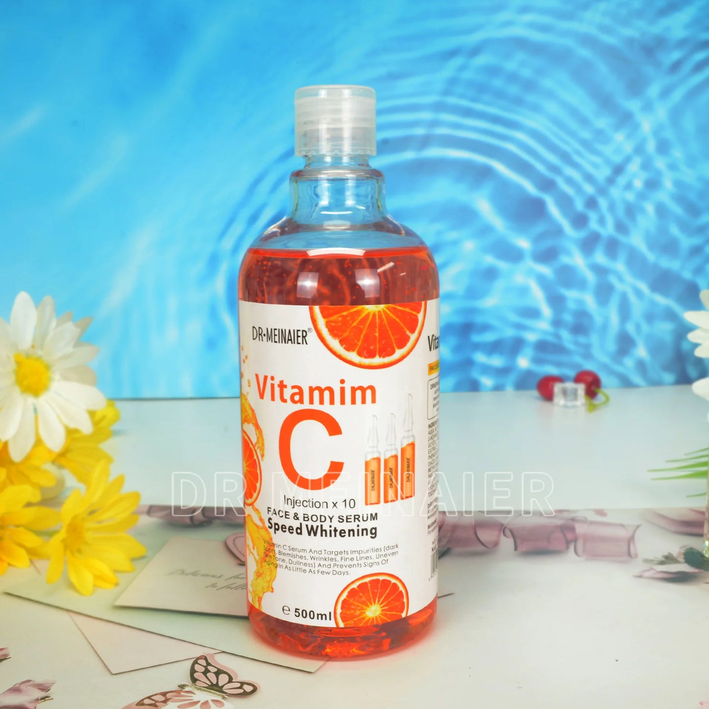 500ML Vitamin C AHA HYALURONIC& NICOTINAMIDE Face Serum Moisturizing Lightening Body Cream Peaceful Pleasures Health and Wellness VC Serum
