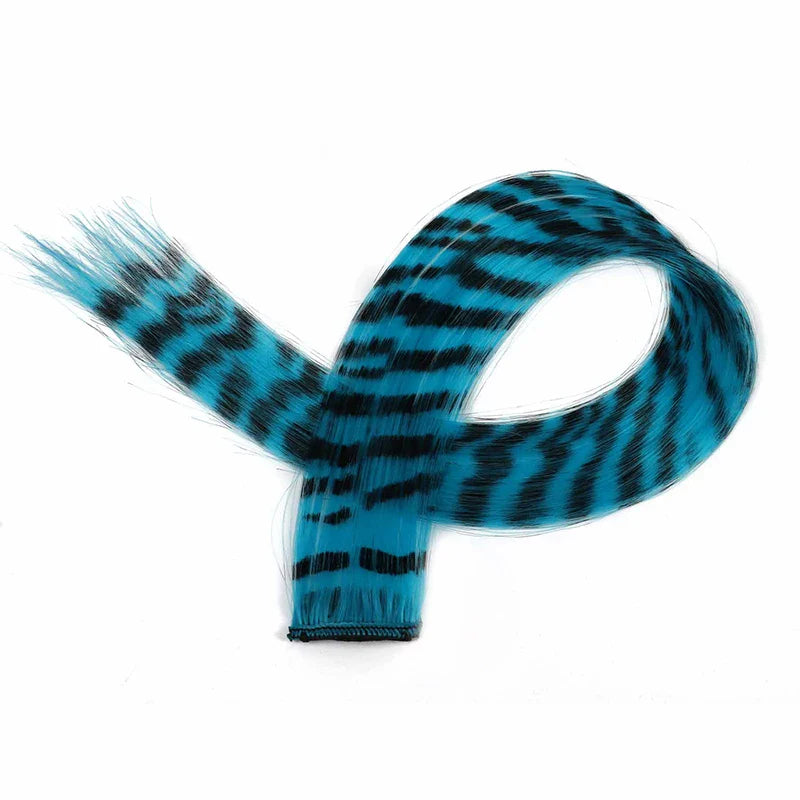 Girls Clip-On Wig Hairpiece – Stripe & Leopard Print, 18 in