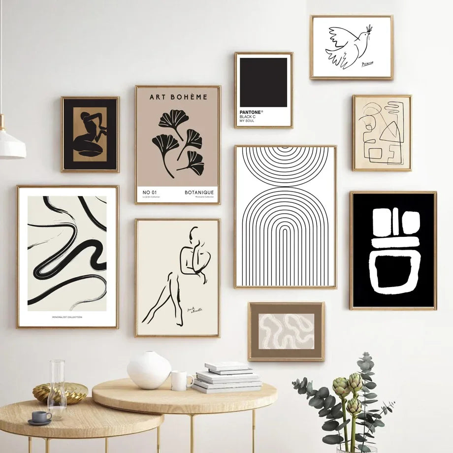 Nordic Abstract Canvas Wall Art | Neutral Minimalist Gallery Print Canvas Wall Art Peaceful Pleasures Health and Wellness