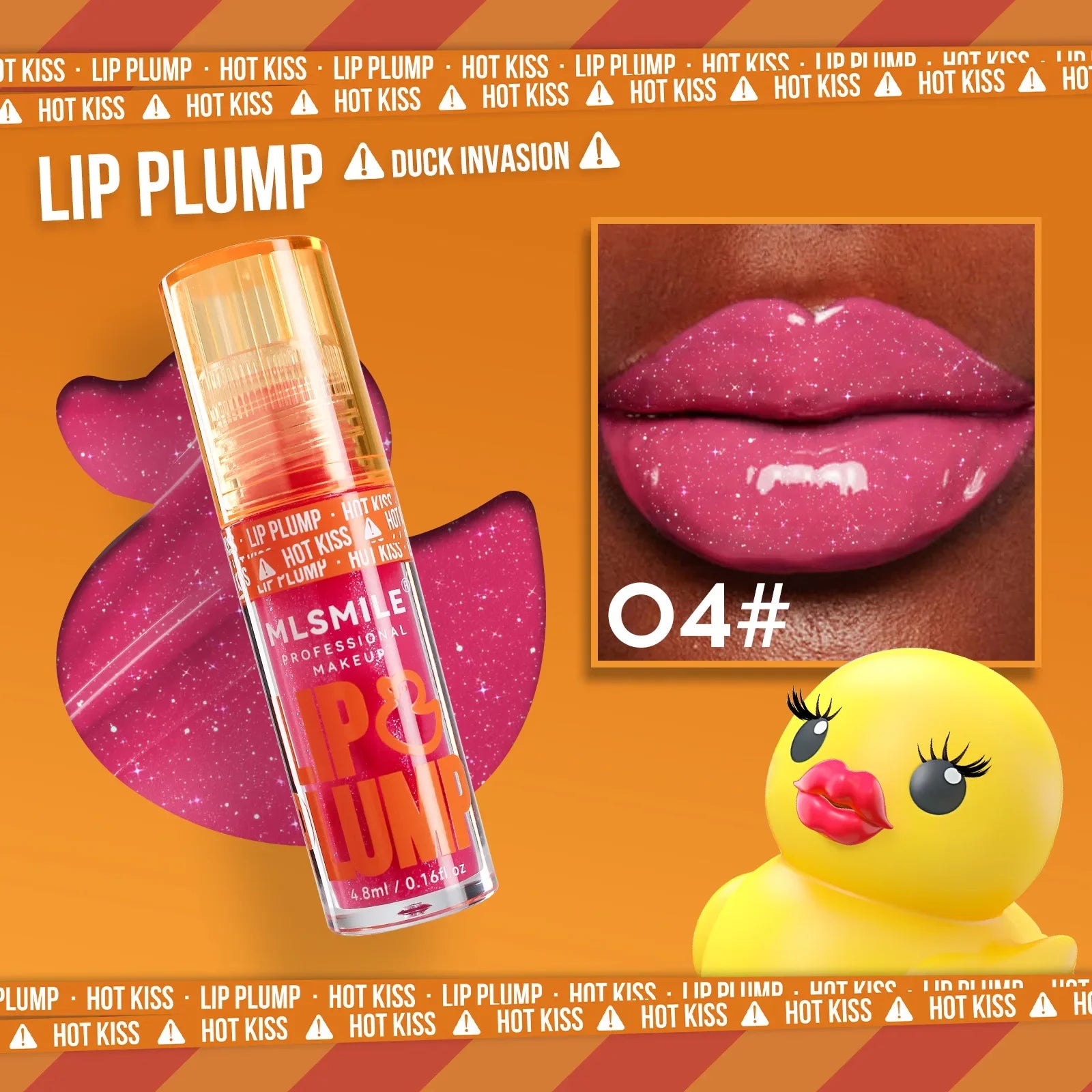 MLSMILE Duck Lip Plump Lip Oil Moisturizing Lip Gloss Mirror Water nature long-lasting Gloss Gloss Pearl Lip Glaze Set Peaceful Pleasures Health and Wellness 04