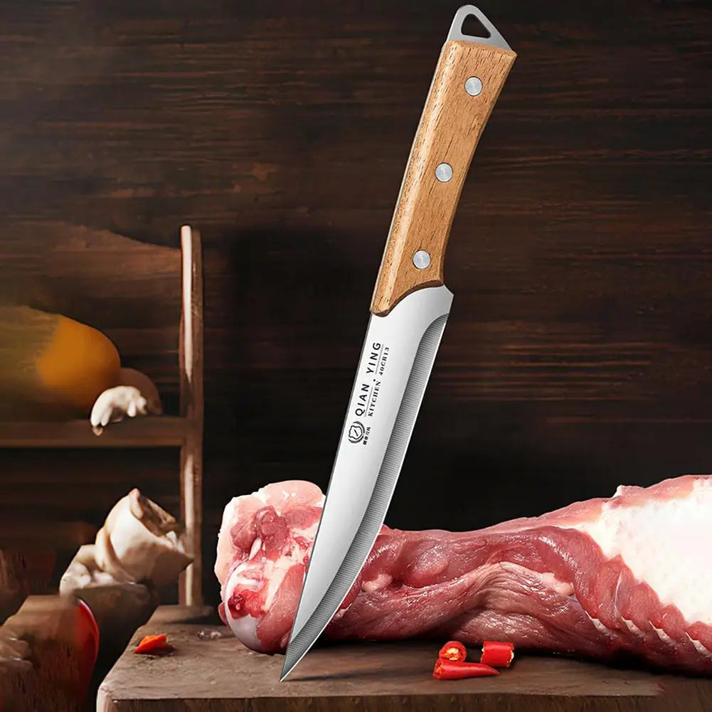 Professional Boning Knife | Stainless Steel & Wood Handle + Sheath