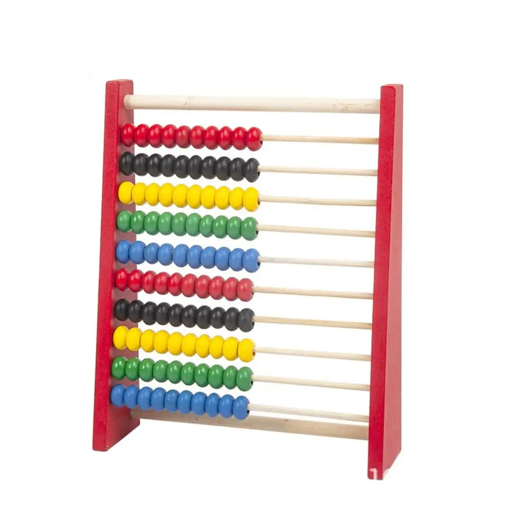 Wooden Abacus for Intelligence Development Colorful Beads Learning Mathematics Tool Mini Montessori Children Peaceful Pleasures Health and Wellness red