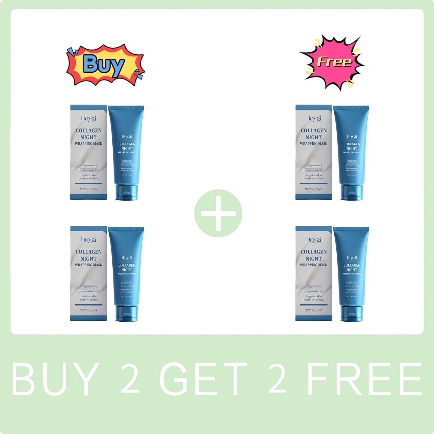 Collagen Night Wrapping Mask Brightening Skin Improve Elasticity Deep Hydrating Collagen Overnight Wrapping Peel off Facial Mask Peaceful Pleasures Health and Wellness Buy 2 Get 2 Free