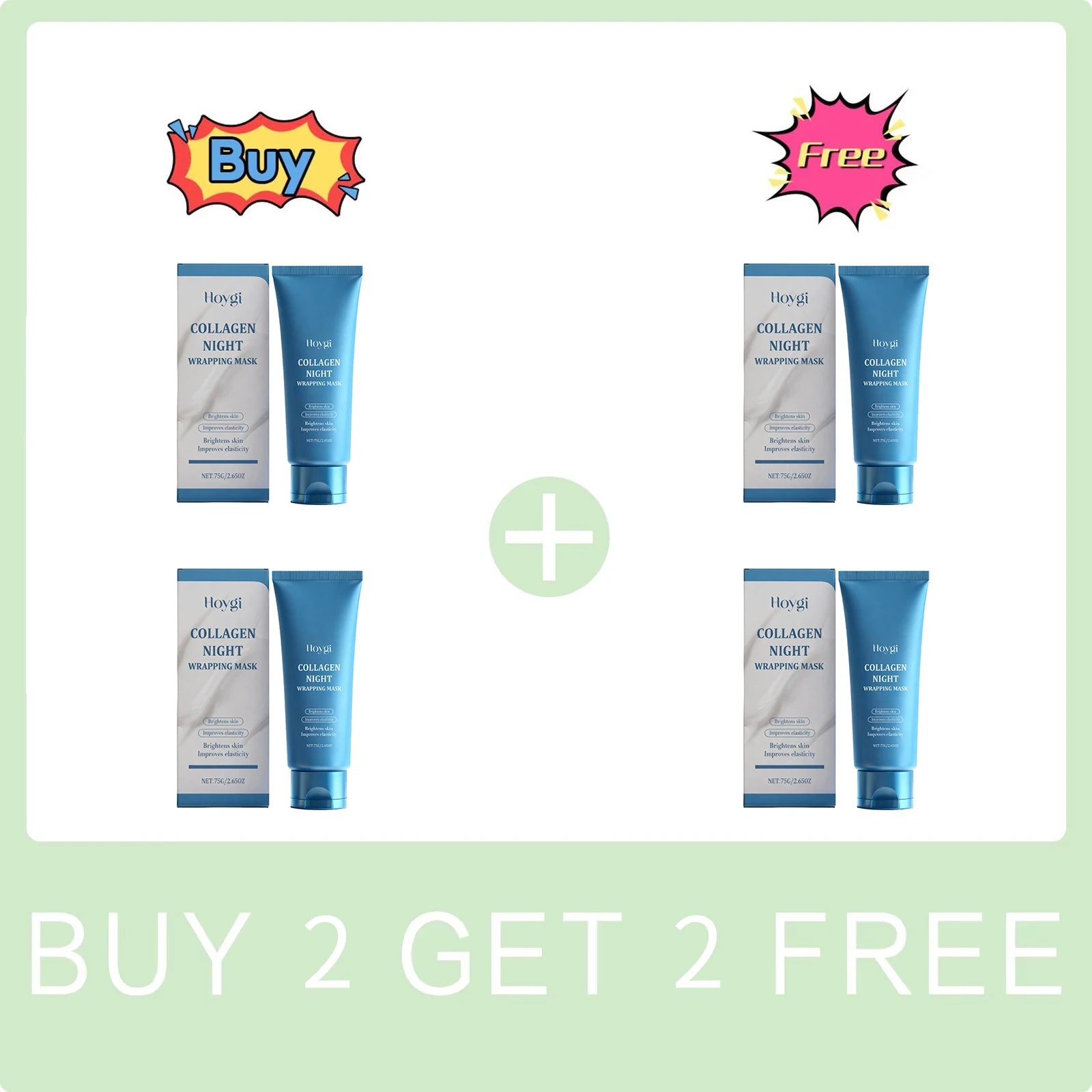 Collagen Night Wrapping Mask Brightening Skin Improve Elasticity Deep Hydrating Collagen Overnight Wrapping Peel off Facial Mask Peaceful Pleasures Health and Wellness Buy 2 Get 2 Free