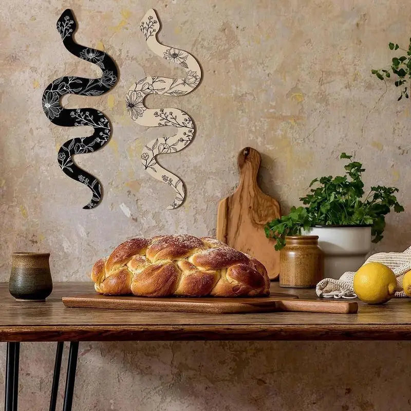 Halloween Snake Wall Art | Witchy Boho Wooden Reptile Decor