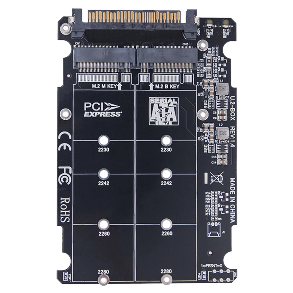 M.2 SSD To U.2 Adapter Card M.2 NVMe SATA-Bus NGFF SSD To PCI-e U.2 Adapter 32Gbps Hard Disk Adapter Card PC-E3.0X4 with Case Peaceful Pleasures Health and Wellness Adapter Card