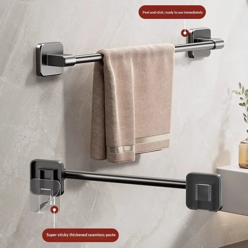 Hot Bathroom Hand Towel Rack Towel Holder Wall Mount No Drill Mount 30/40/50cm Towel Bar Plastic ABS Single Bar 2 Tier Apartment Peaceful Pleasures Health and Wellness