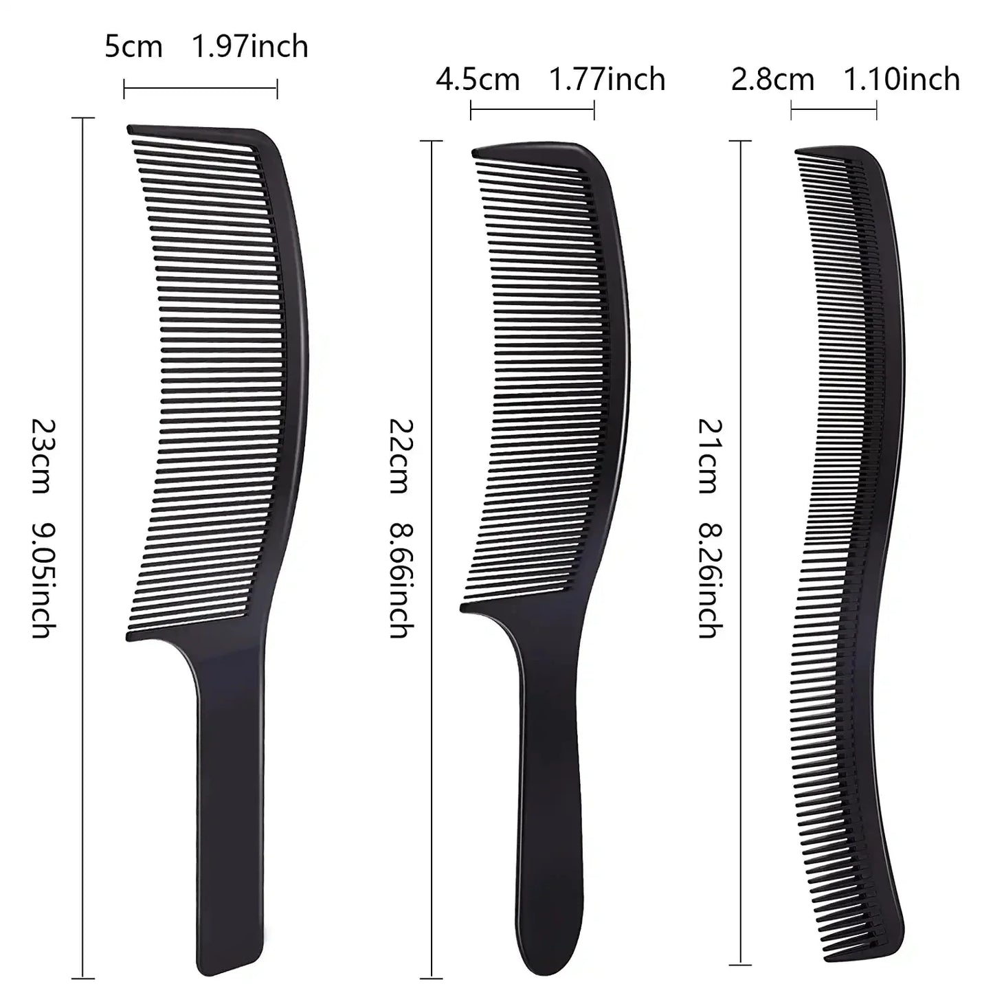 3Pcs Curved Shaver Hair Clipper Cutting Comb Barber Flat Top Comb Anti-static Salon Cutting Comb Hairdressing Peaceful Pleasures Health and Wellness 3PCS
