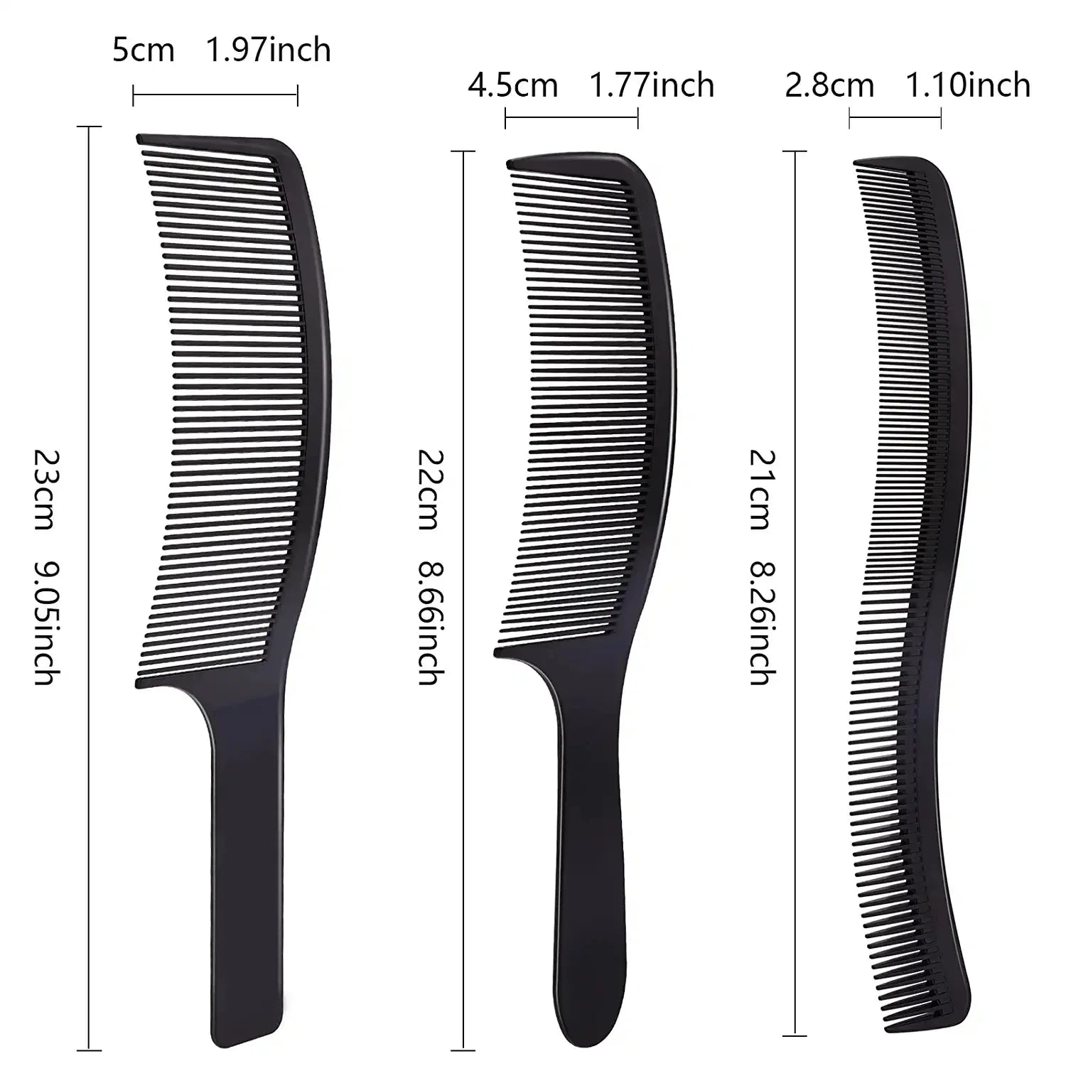 3Pcs Curved Shaver Hair Clipper Cutting Comb Barber Flat Top Comb Anti-static Salon Cutting Comb Hairdressing Peaceful Pleasures Health and Wellness 3PCS