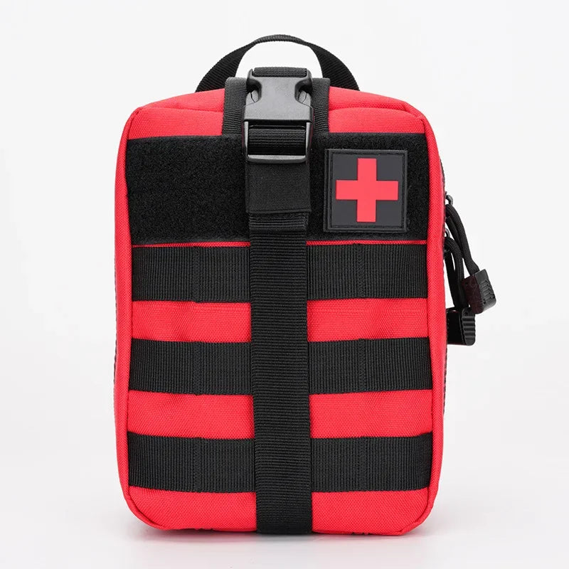 Portable Tactical First Aid Kit Medical Bag For Hiking Travel Home Emergency Treatment Case Survival Tools Mini EDC Pouch Peaceful Pleasures Health and Wellness Red