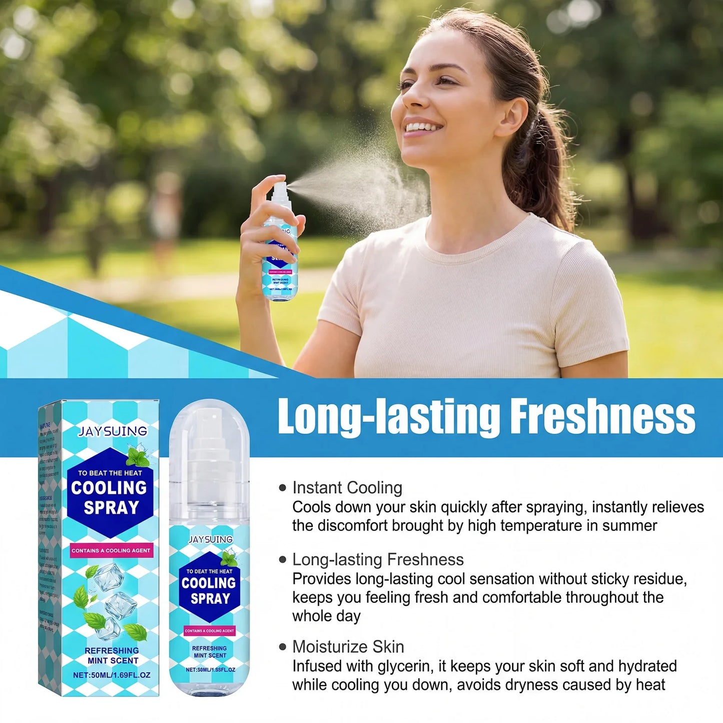 Instant Cooling Body Mist Spray – Peppermint Scent 50ml