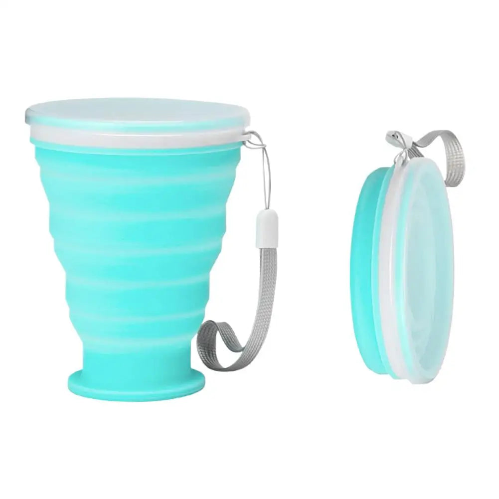 300ml Collapsible Silicone Camping Cup with Lid | Travel Mug
