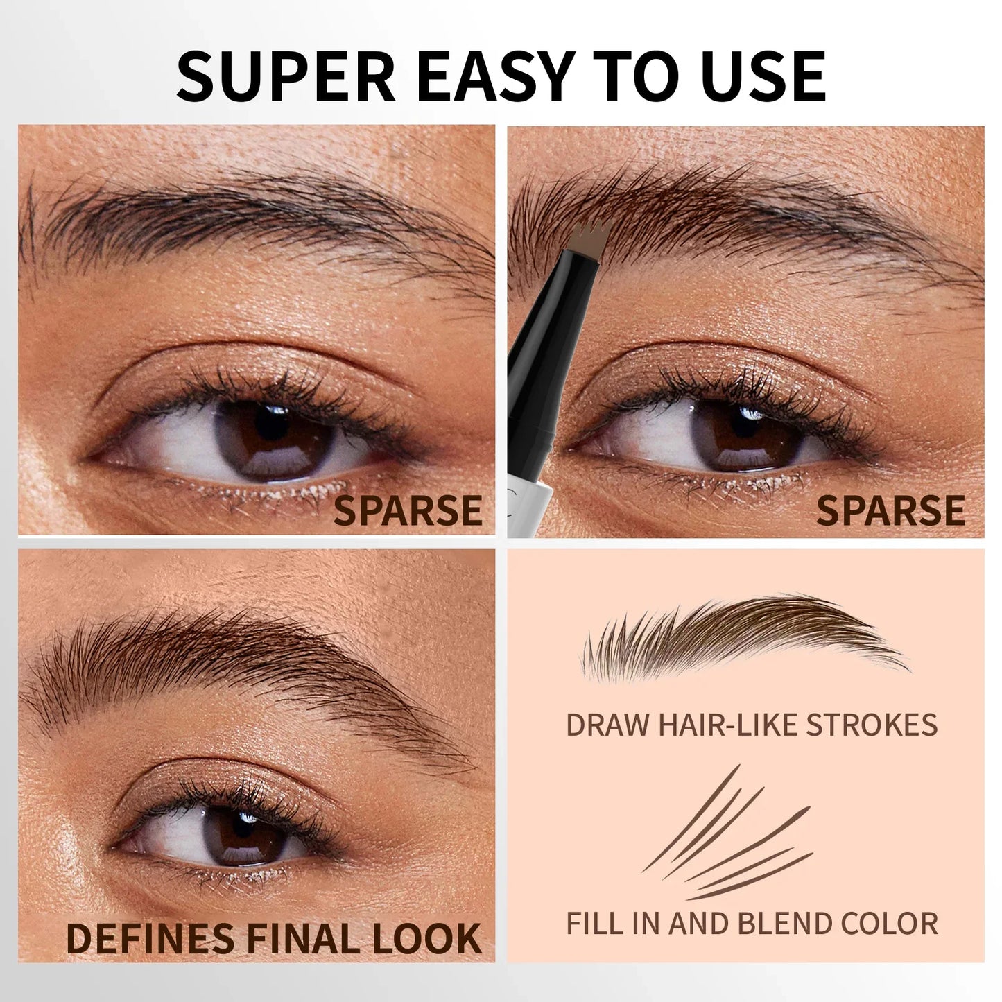 QIC 4-Tip Microblading Brow Pen – Waterproof & Long-Lasting