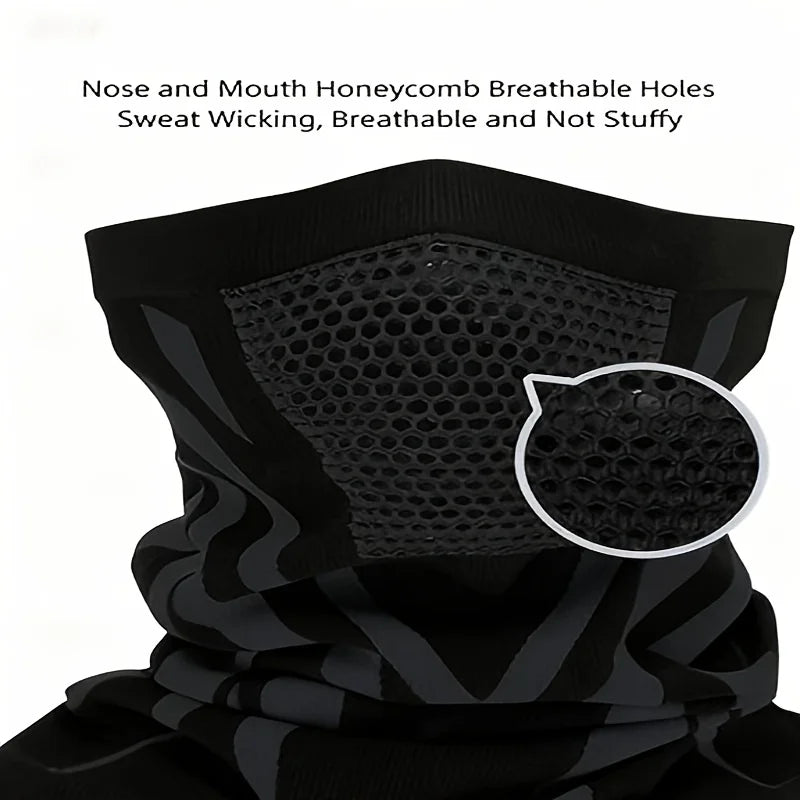 Mechanical Armor Netted Cycling Hoodie for Hiking, Skiing, Windproof, Insulating, Thick, Warm, Ear and Face Protection, Quick-Dr Peaceful Pleasures Health and Wellness