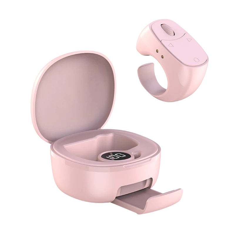 Bluetooth 5.3 Fingertip Scrolling Ring Remote – Selfie & Video Peaceful Pleasures Health and Wellness Pink B