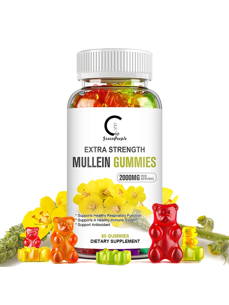 Mullein Leaf Gummies – Lung Cleanse, Respiratory Support, Deep Sleep & Immune Boost | 60 Count Peaceful Pleasures Health and Wellness Package 1 United States