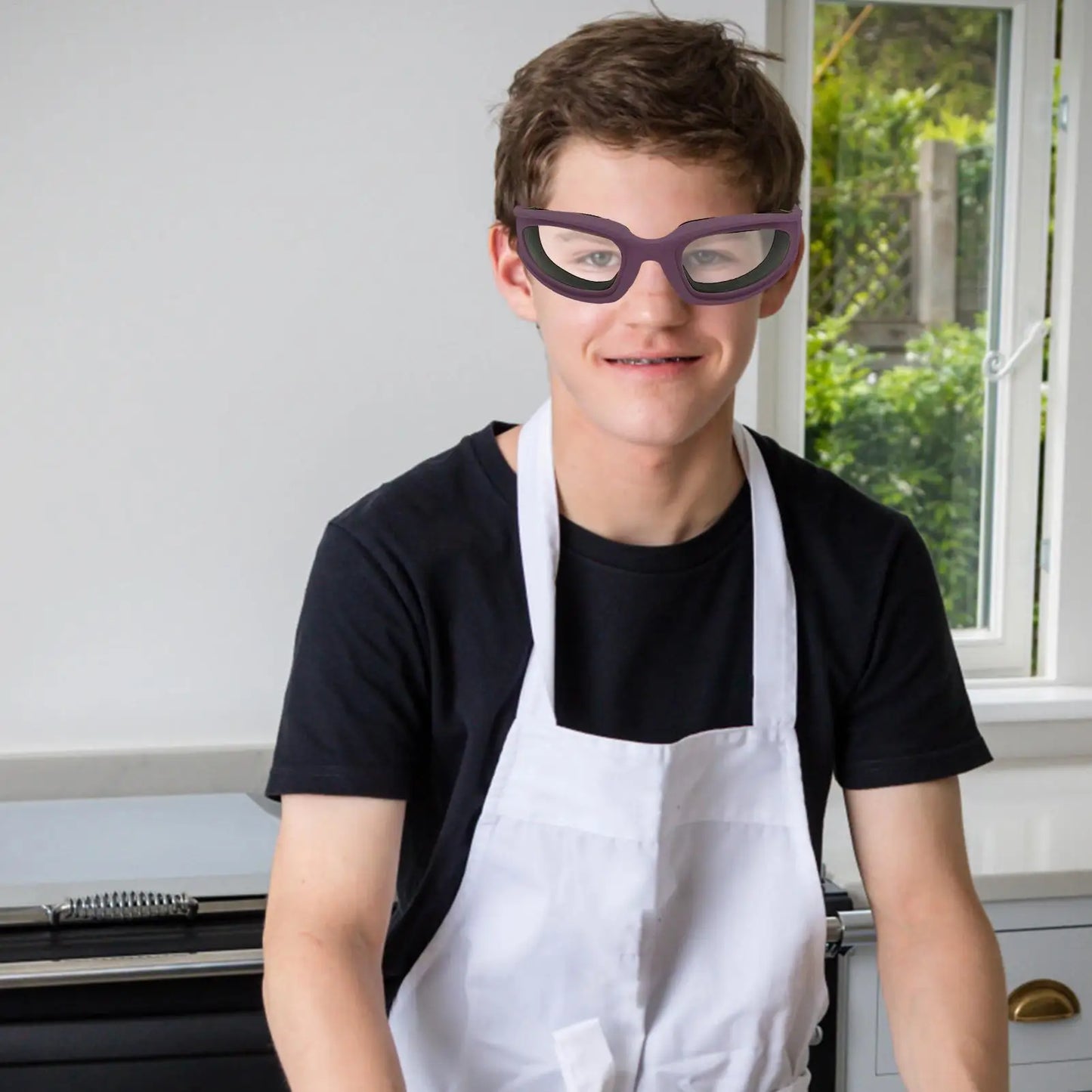 Anti-Crying Onion Goggles No-Tear Eye Protection for Kitchen Cooking with Anti-Fog Lens Universal Fit Over Prescription Glasses Peaceful Pleasures Health and Wellness
