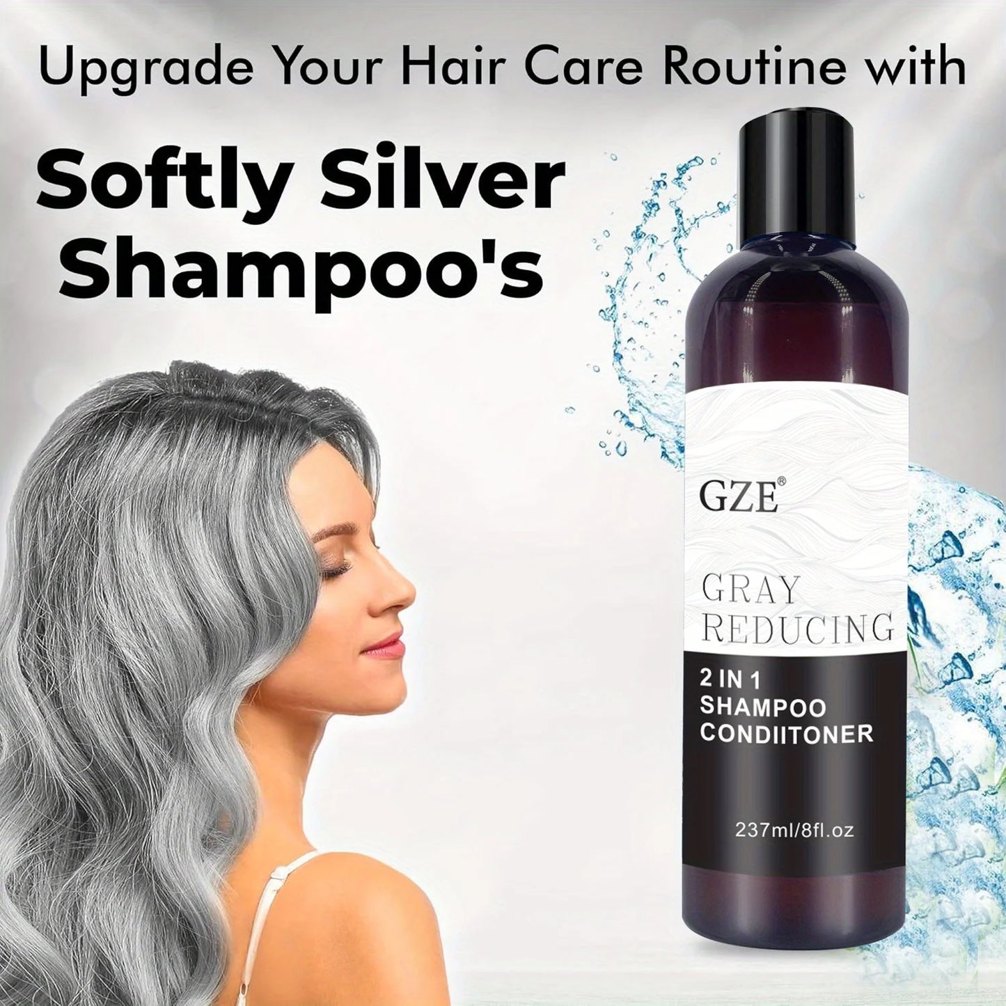 GZE Grey Reducing 2-in-1 Shampoo & Conditioner – 237ml