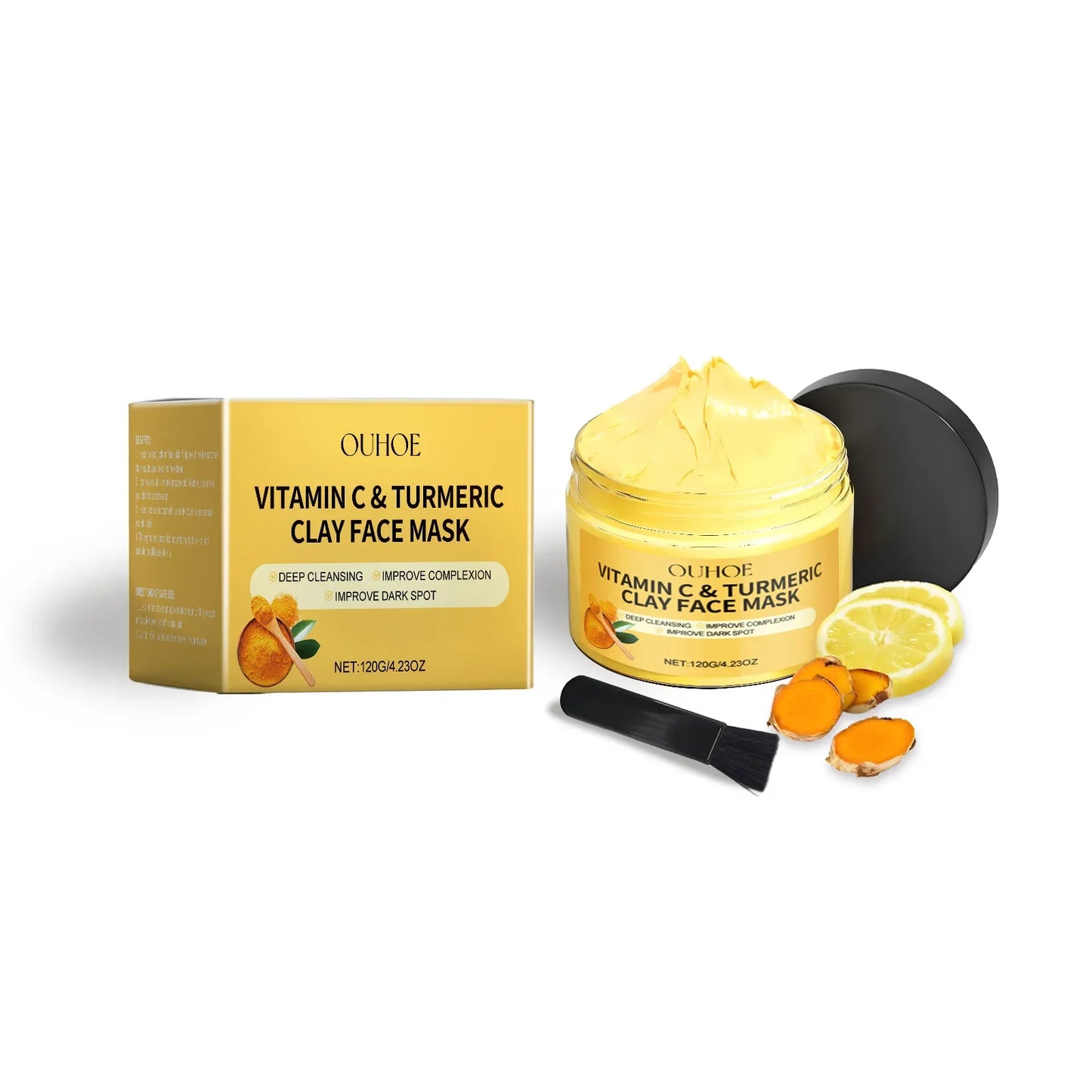 Vitamin C Turmeric Clay Mud Mask – Deep Cleanse & Brighten