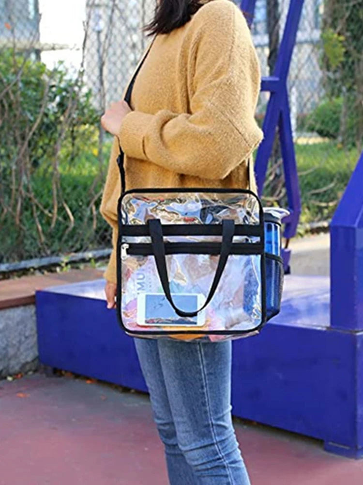 PVC Clear Waterproof Wash Bag Large Capacity Travel Shopping Storage Tote Clutch Peaceful Pleasures Health and Wellness