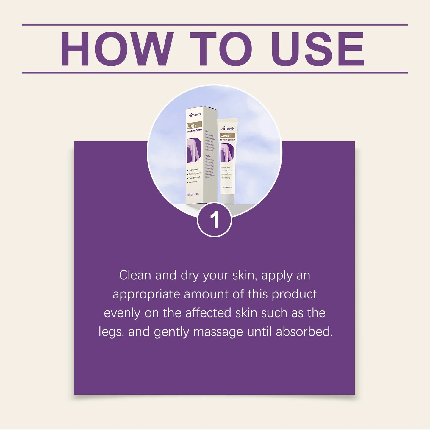 Leg Soothing Cream Relieve Muscle Pain Repair Leg Soreness Swelling Moisturizing Smoothing Refreshing Varicose Vein Relief Cream Peaceful Pleasures Health and Wellness