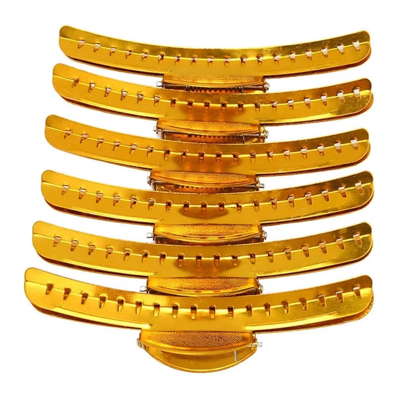 6Pcs/Set Aluminum Metal Hairdressing Hair Clip Salon Thick Haircut Partition Hairpin Barber Fixing Styling Hair Clip Accessories Peaceful Pleasures Health and Wellness