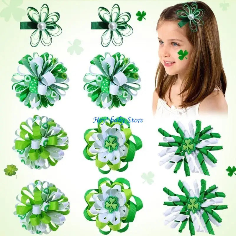 St. Patrick's Day Baby Hair Bows – Irish Festival Clips for Girls