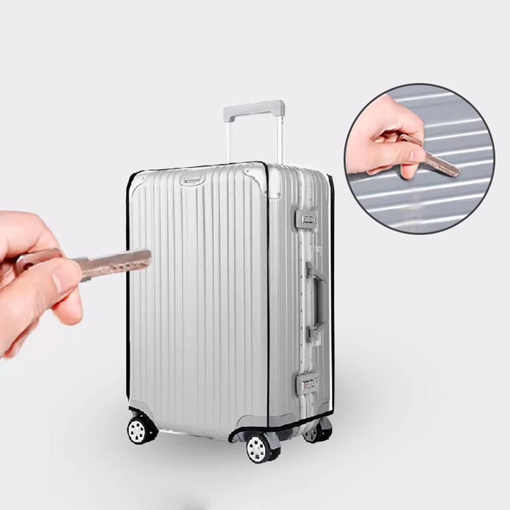Transparent Pvc Luggage Protective Cover Wheeled Luggage Protective Cover Wear-Resistant Outer Cover Transparent Protective Peaceful Pleasures Health and Wellness