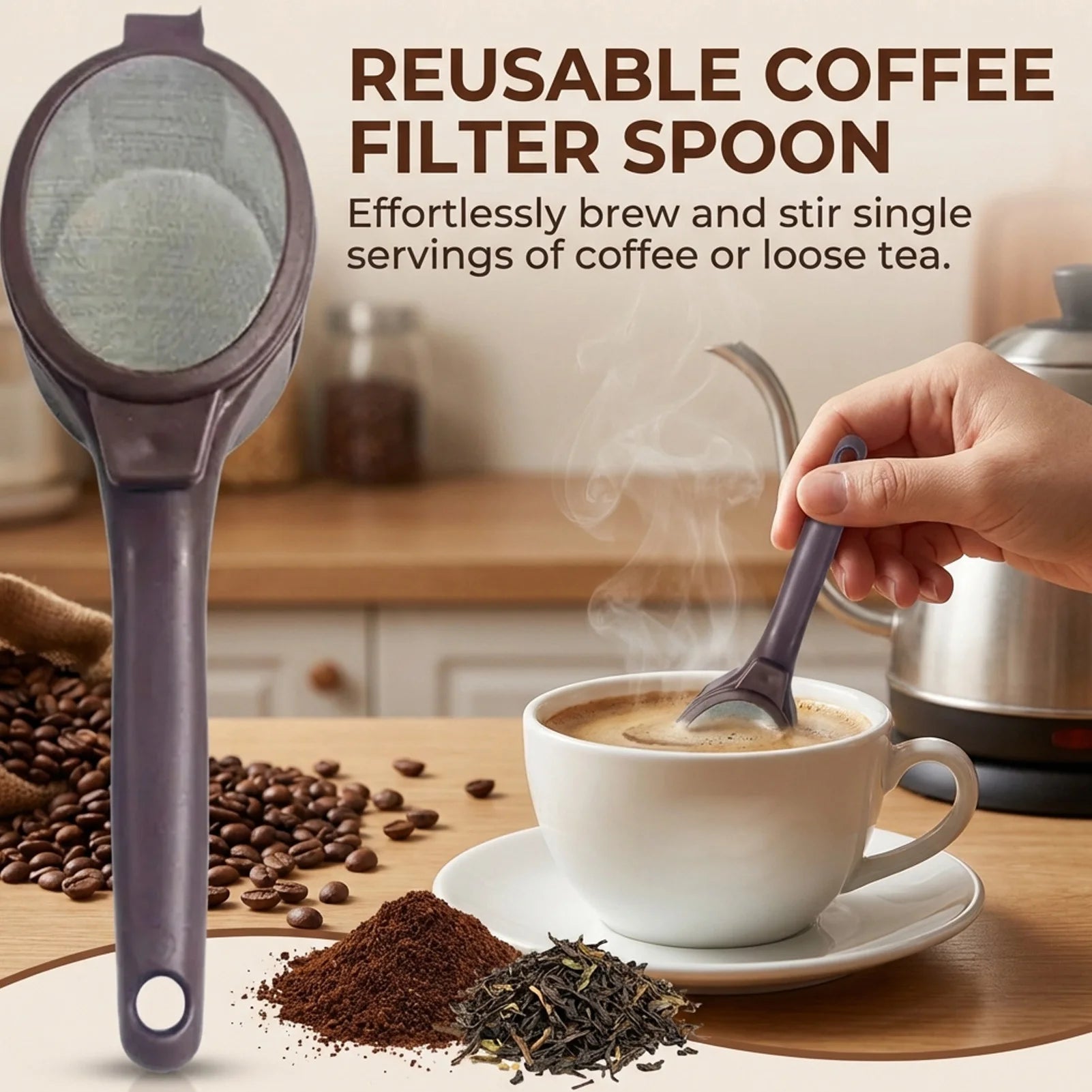 Coffee Filter Spoon Food Grade PP Material Kitchen Tool Suitable For Coffee Lovers Peaceful Pleasures Health and Wellness