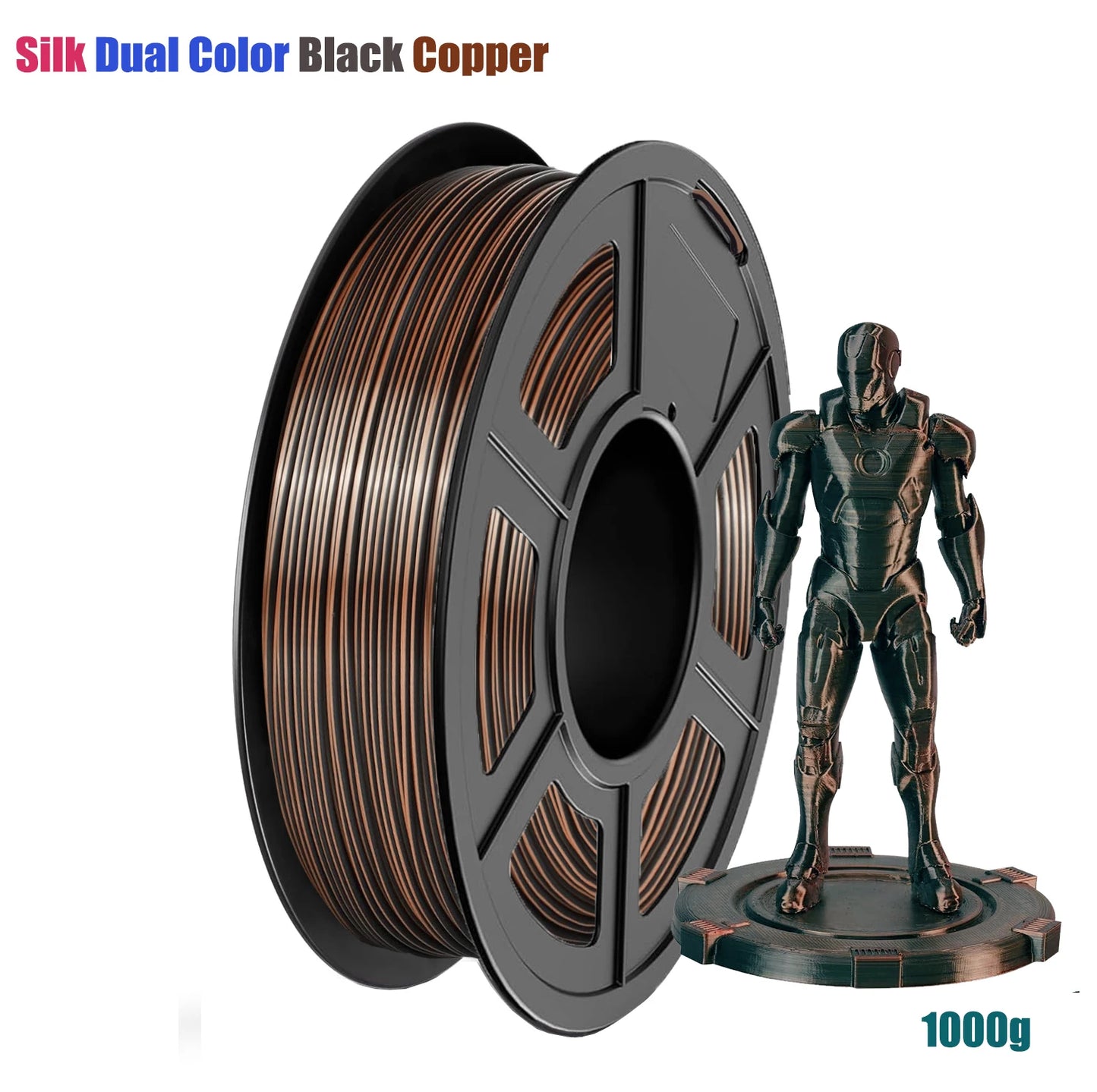 Silk Dual Color PLA Filament 1.75mm Bicolor Two-Tone 3D Print
