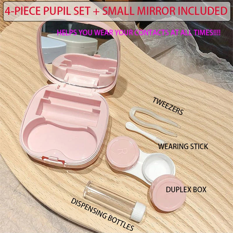 Simple macaroon contact lens box Cosmetic Contact Lenses box portable compact high value storage box, practical and simple Peaceful Pleasures Health and Wellness