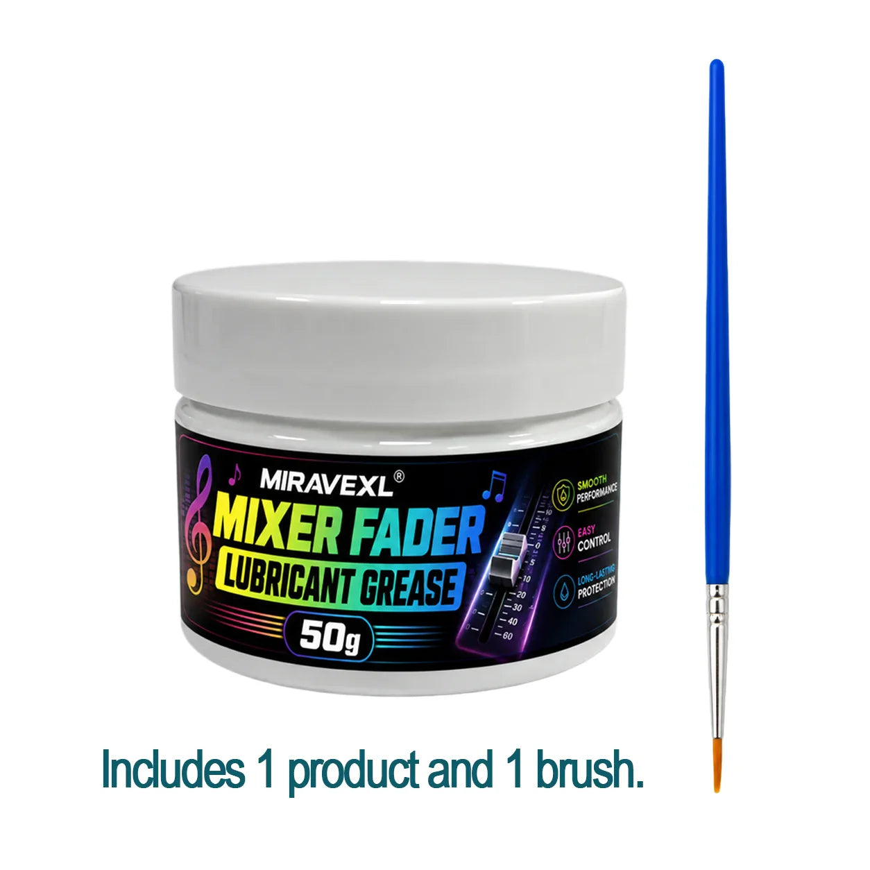 MIRAVEXL 50g Mixer Fader Grease & Brush | DJ Audio Lubricant